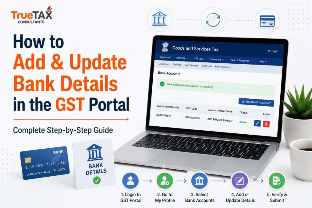 How to Add and Update Bank Details in the GST Portal